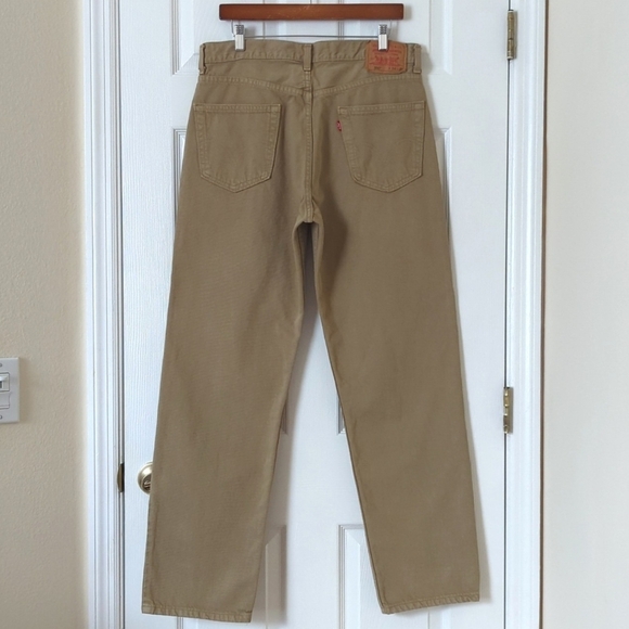 Levi's Y2K Vintage 550 Classic Relaxed Fit Straight Leg Jeans Tan Brown 34 x 32 - Picture 6 of 16